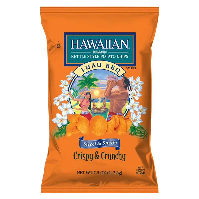 Hawaiian Kettle Style Potato Chips Luau BBQ (134.7g): USA