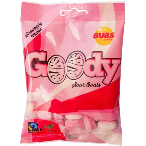 Bubs Goody Sour Ovals Strawberry Vanilla (90g): Sweden