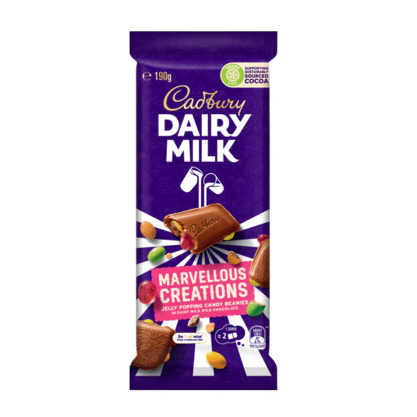 Cadbury Dairy Milk Jelly Popping Candy Beanies Dairy Milk Milk Chocolate (190g): UK