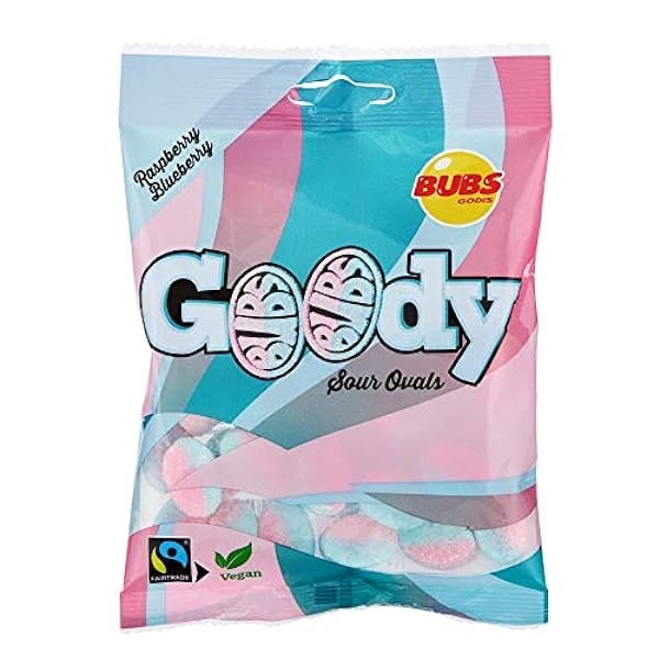 Bubs Goody Sour Ovals Raspberry Blueberry (90g): Sweden