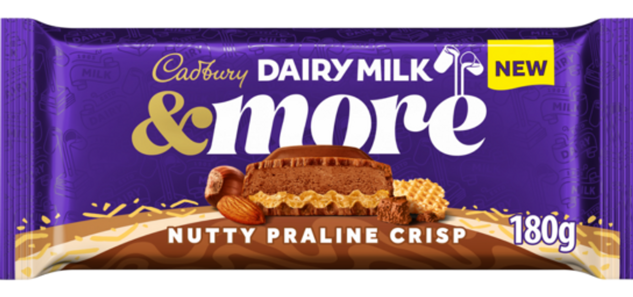 Cadbury Dairy Milk & More Nutty Praline Crisp (180g): UK