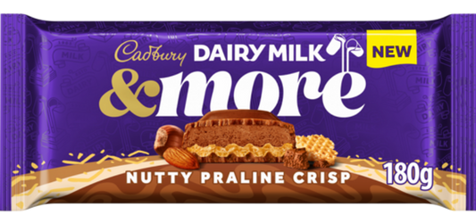 Cadbury Dairy Milk & More Nutty Praline Crisp (180g): UK