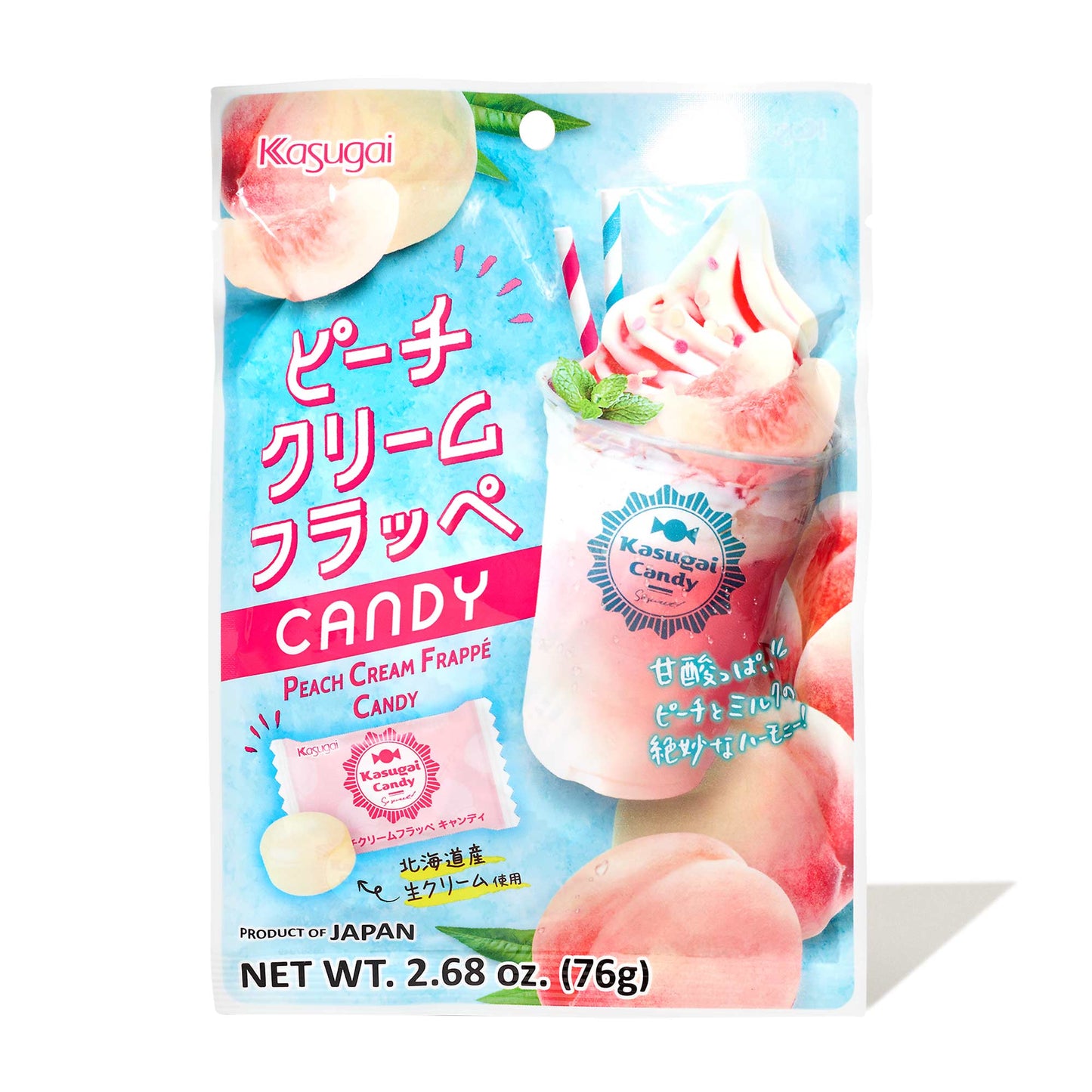 Kasugai Peach Cream Frappe Candy (76g): Japan