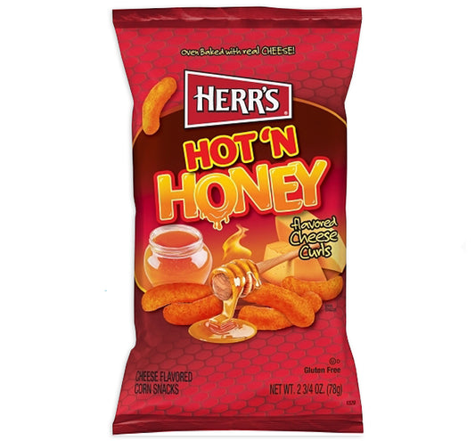Herr's Hot 'N Honey Flavored Cheese Curls (78g): USA