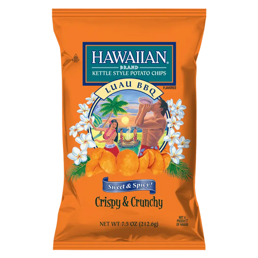 Hawaiian Kettle Style Potato Chips Luau BBQ (134.7g): USA