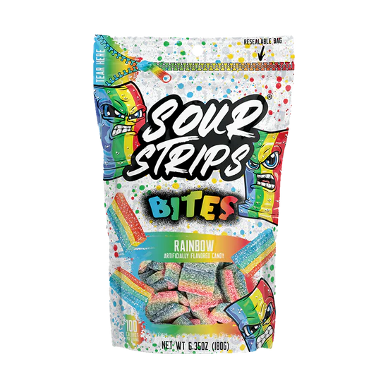 Sour Strips Bites Rainbow Flavor (180g): USA