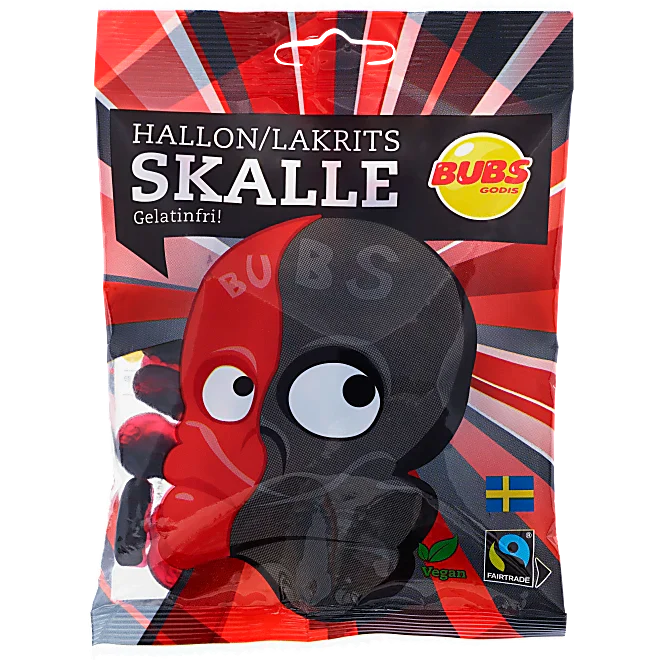 Bubs Raspberry Liquorice Skull (90g): Sweden