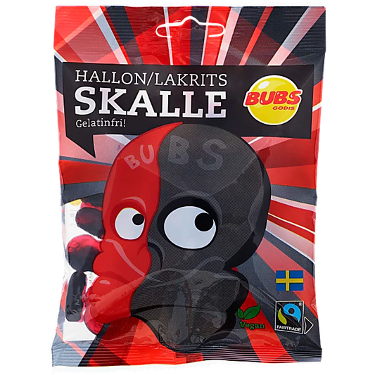 Bubs Raspberry Liquorice Skull (90g): Sweden