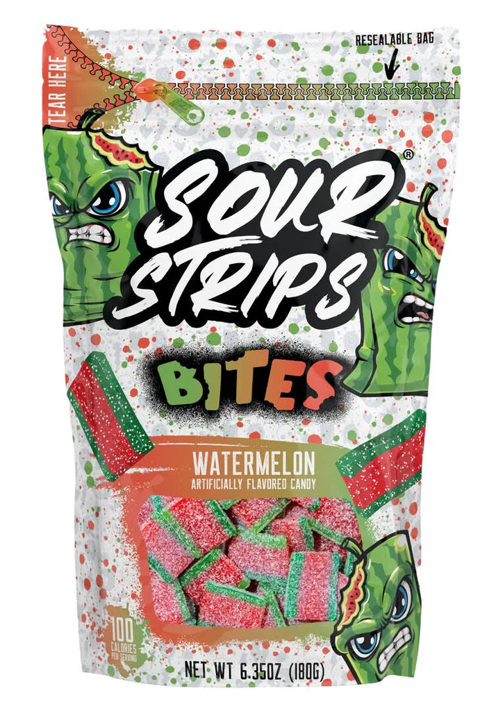 Sour Strips Bites Watermelon Flavor (180g): USA