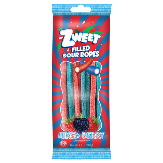 Zweet Filled Sour Ropes Mixed Berry (128g)