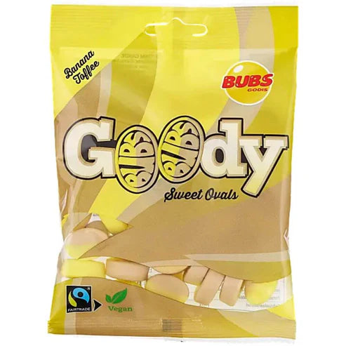 Bubs Goody Sweet Ovals Banana Toffee (90g): Sweden