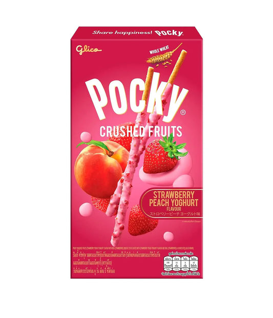 Pocky Crushed Fruits Strawberry Peach Yogurt Flavour (38g): Thailand