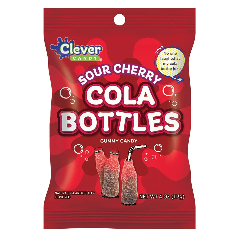 Clever Candy Sour Cherry Cola Bottles (113g)