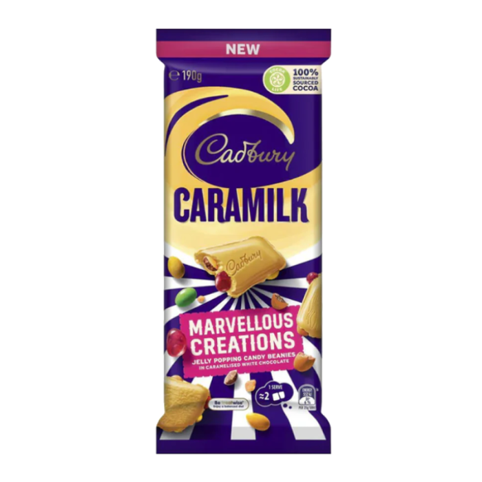 Cadbury Dairy Milk Jelly Popping Candy Beanies Caramelised White Chocolate (190g): UK