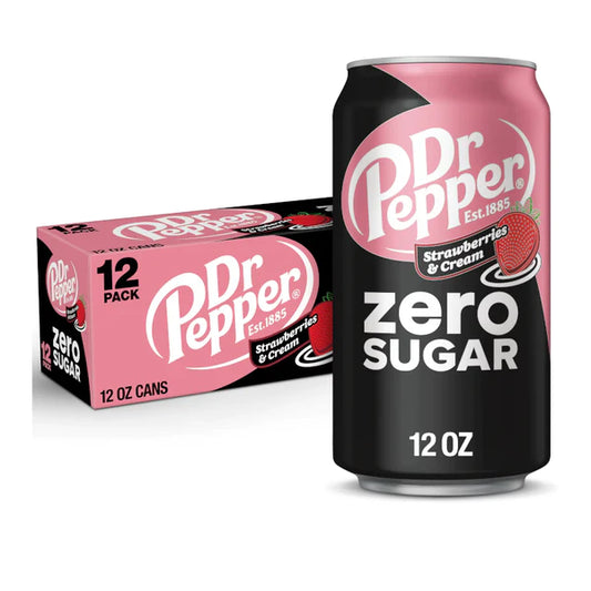 Dr Pepper Strawberry and Cream Zero Sugar (355 mL)