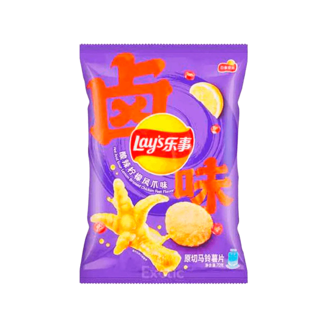 Lays Hot and Sour Lemon Braised Chicken Feet (70g): China