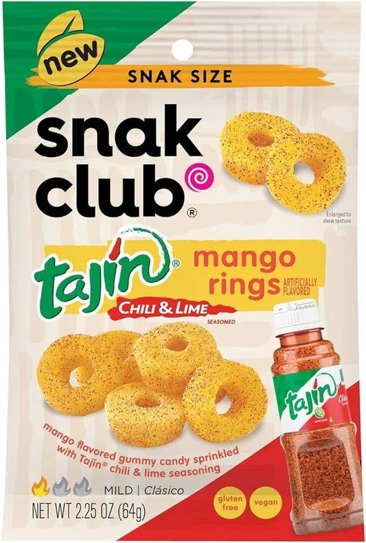 Snak Club Tajin Chilli & Lime Mango Rings (64g): USA