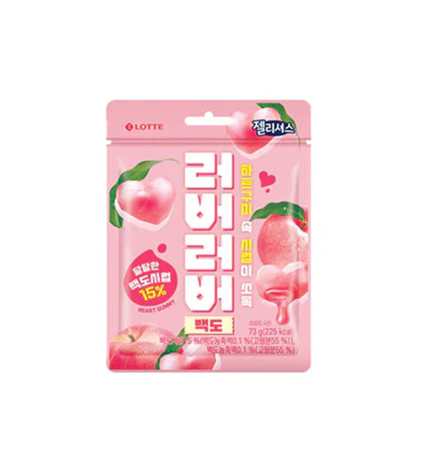 Lotte Heart White Peach Gummy (73g): Korea