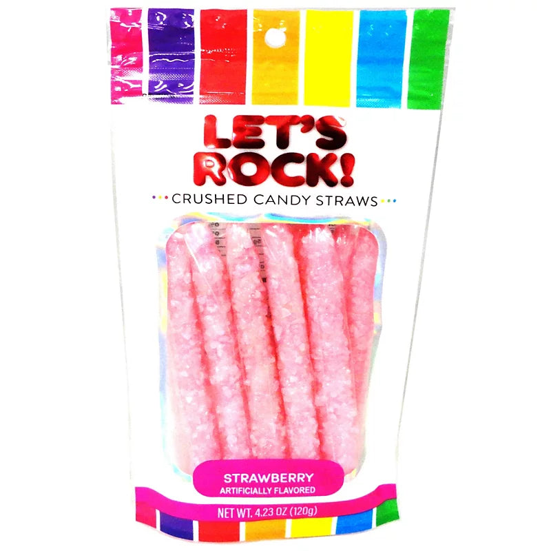 Let’s Rock Crushed Candy Straws Strawberry (120g)