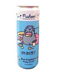 Pusheen I'm Busy Blue Raspberry Fizzy Drink - 355 ML